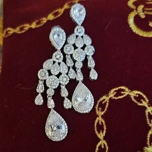 Gorgeous Clear Large Rhinestone Drop Earrings